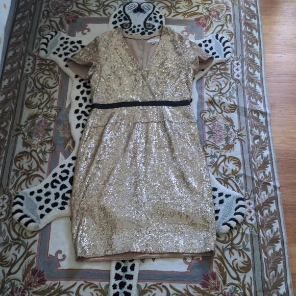 gold burberry dress Dhara Sheth Dubai Shadow Of Sequin Gold Ombre Shimmer Kaftan-Party Dress main image 0